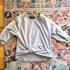 Gray and lace girls top